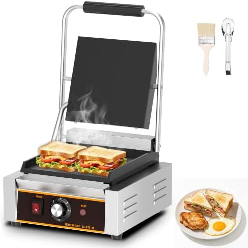 Compact Flat Plate Commercial Panini Grill