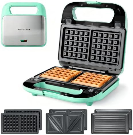 Aqua three in one sandwich and waffle maker
