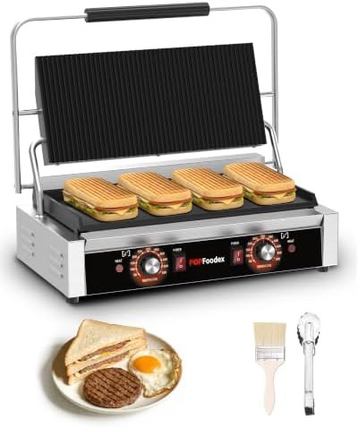 Commercial Cast Iron Griddle Panini Press