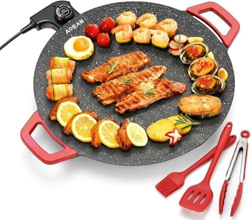 Round breakfast griddle with accessories