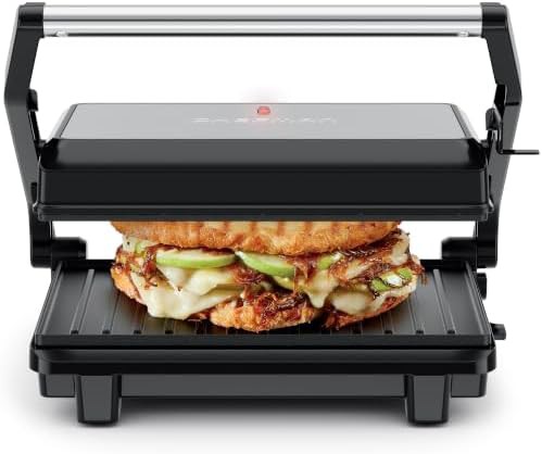 Black two slice panini press and grill