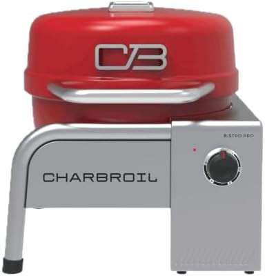 Portable electric grill in red finish